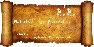 Matulányi Marcella névjegykártya